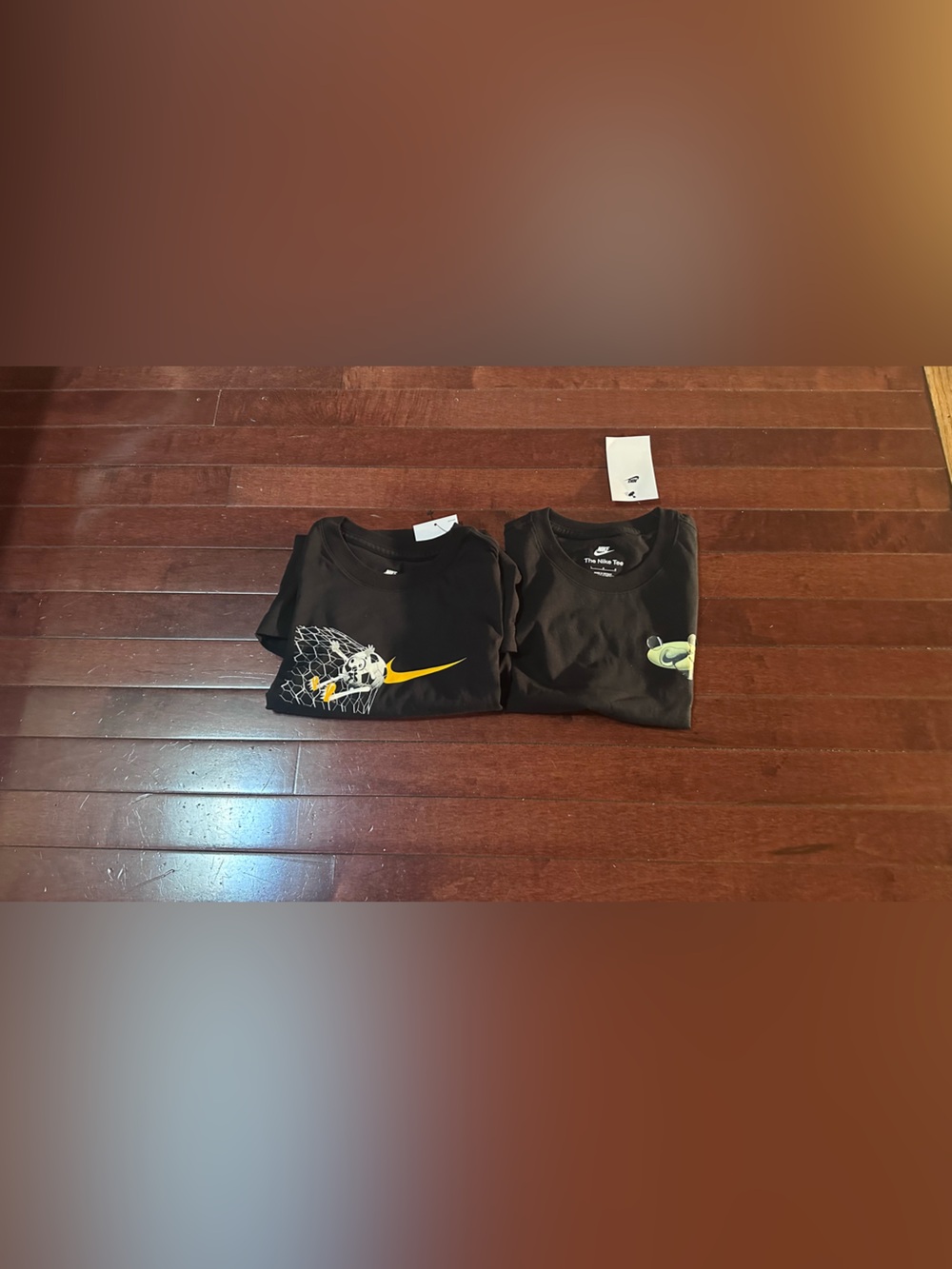 Nike Black Graphic Tee Duo with Yellow Swoosh